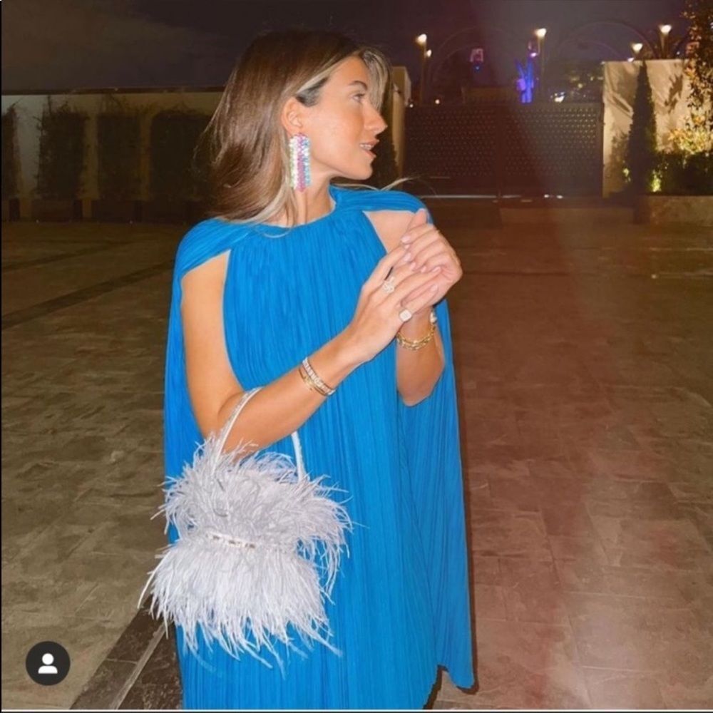 Zara PLEATED CAPE DRESS - Picture 5 of 7